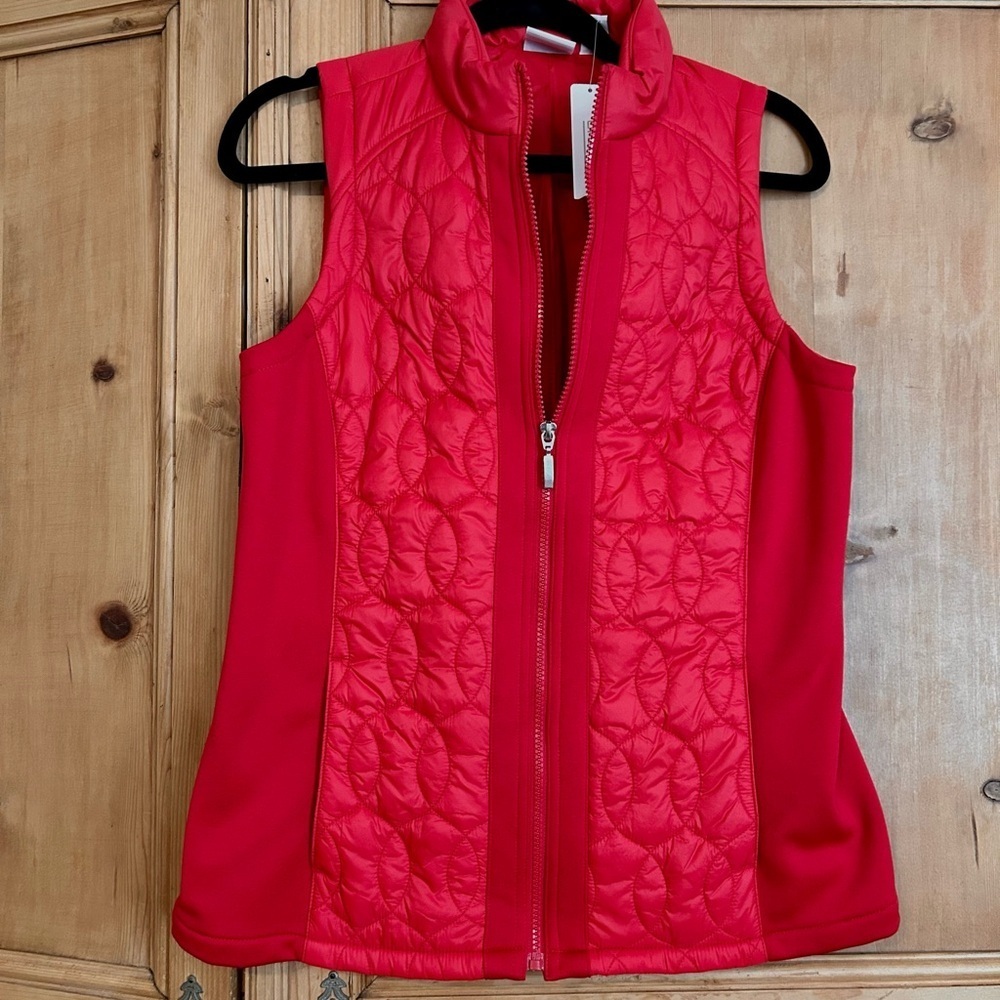 Chico's Weekends Laine Quilt Vest in Rojo Red Size O (S/4)